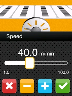 IXOR Display Bandgeschwindigkeit